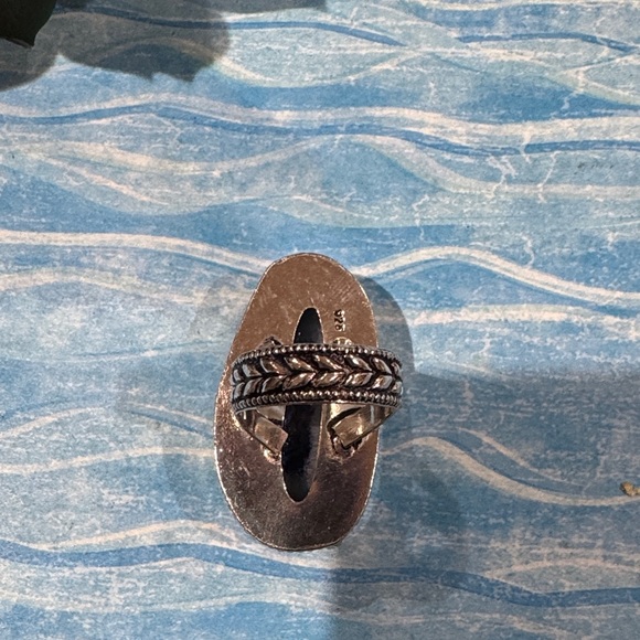 Blue Agate Silver Ring - Picture 8 of 15